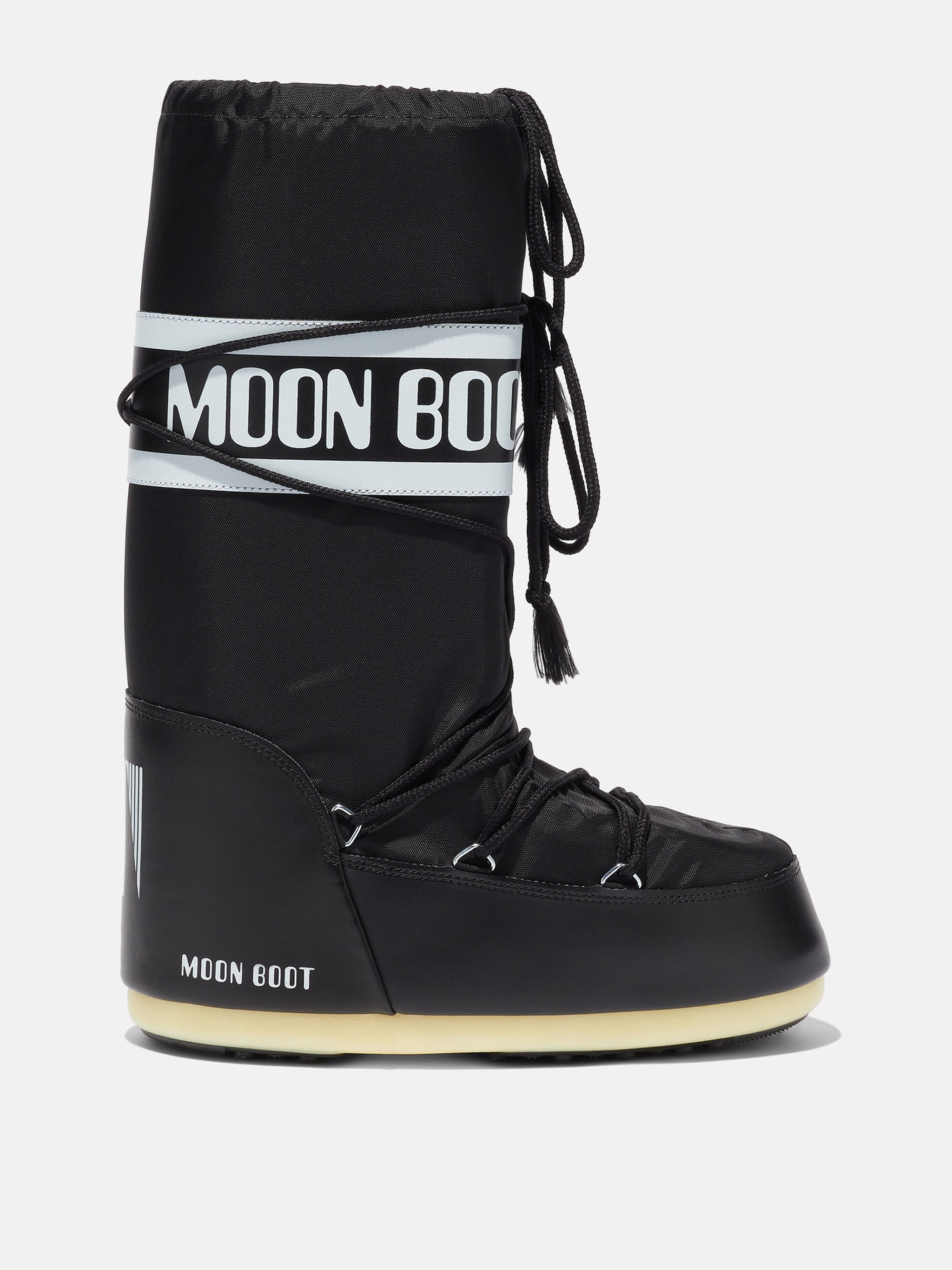 MOON BOOT ICON BLACK NYLON BOOTS